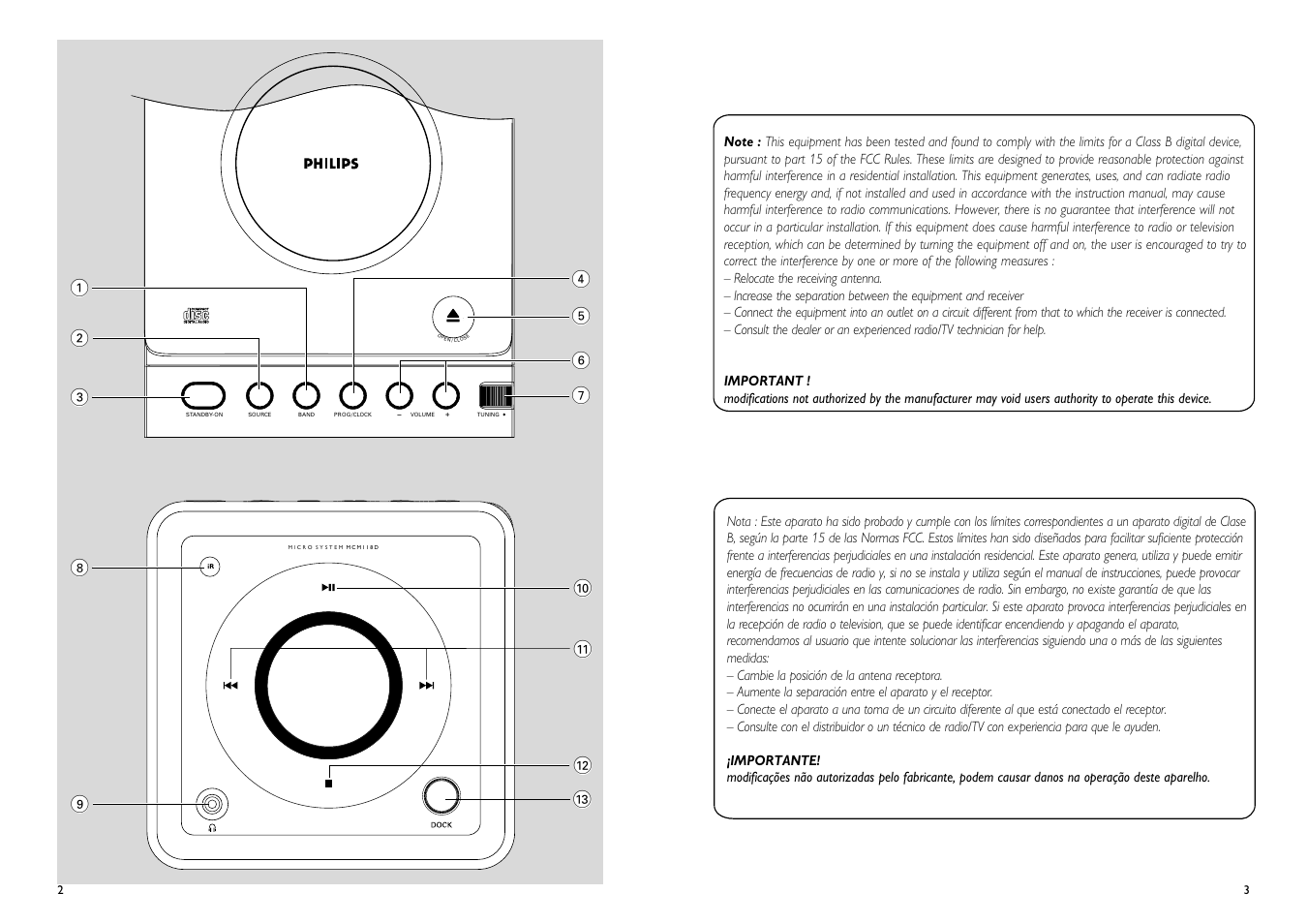 Philips MCM118D-37B User Manual | Page 2 / 11