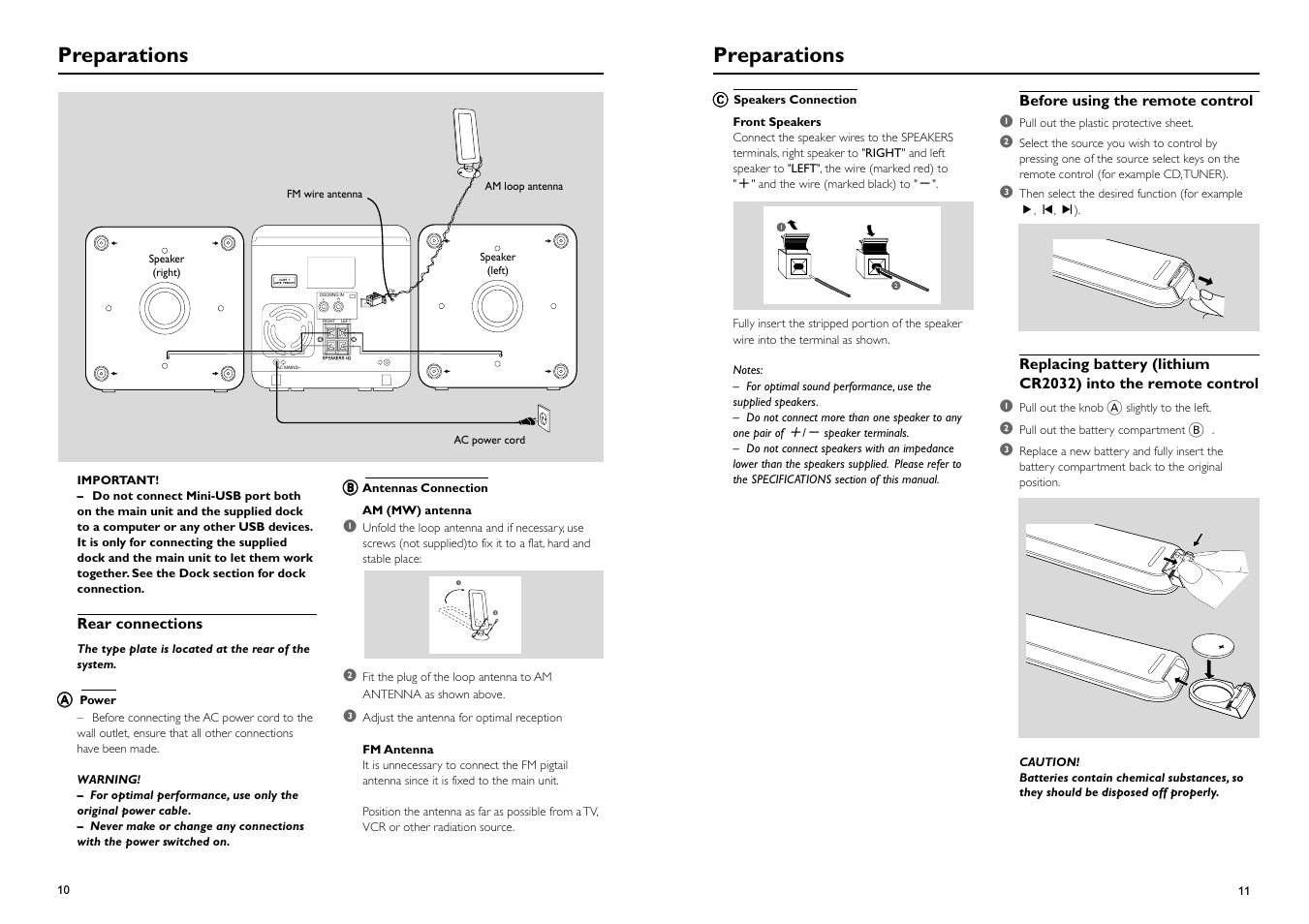 Preparations | Philips MCM118D-37B User Manual | Page 6 / 11