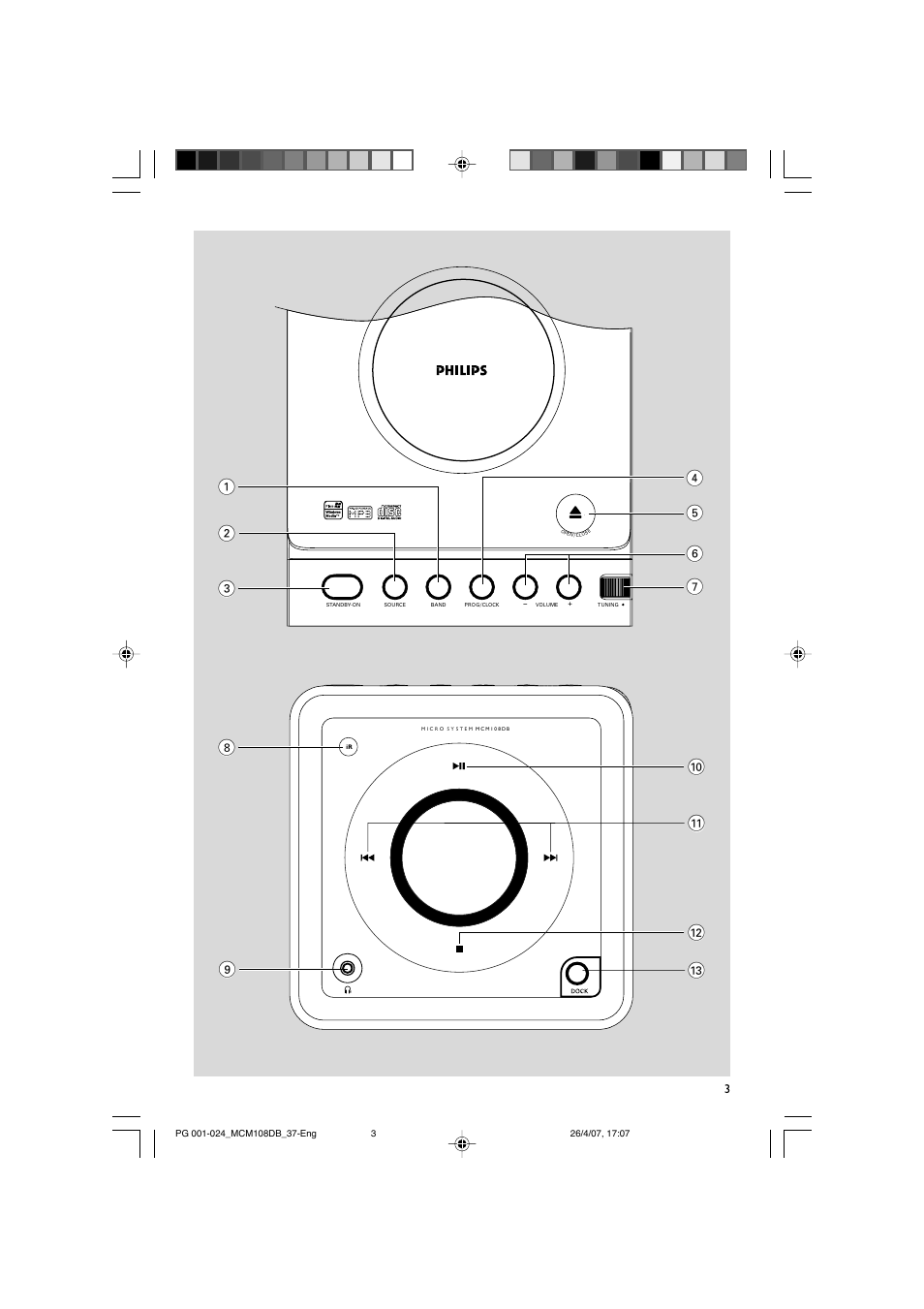 Philips MP3-WMA-CD playback Micro Hi-Fi System User Manual | Page 3 / 25
