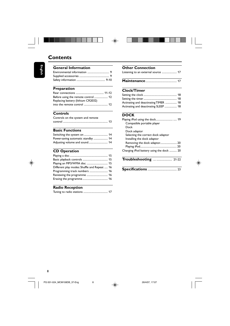 Philips MP3-WMA-CD playback Micro Hi-Fi System User Manual | Page 8 / 25