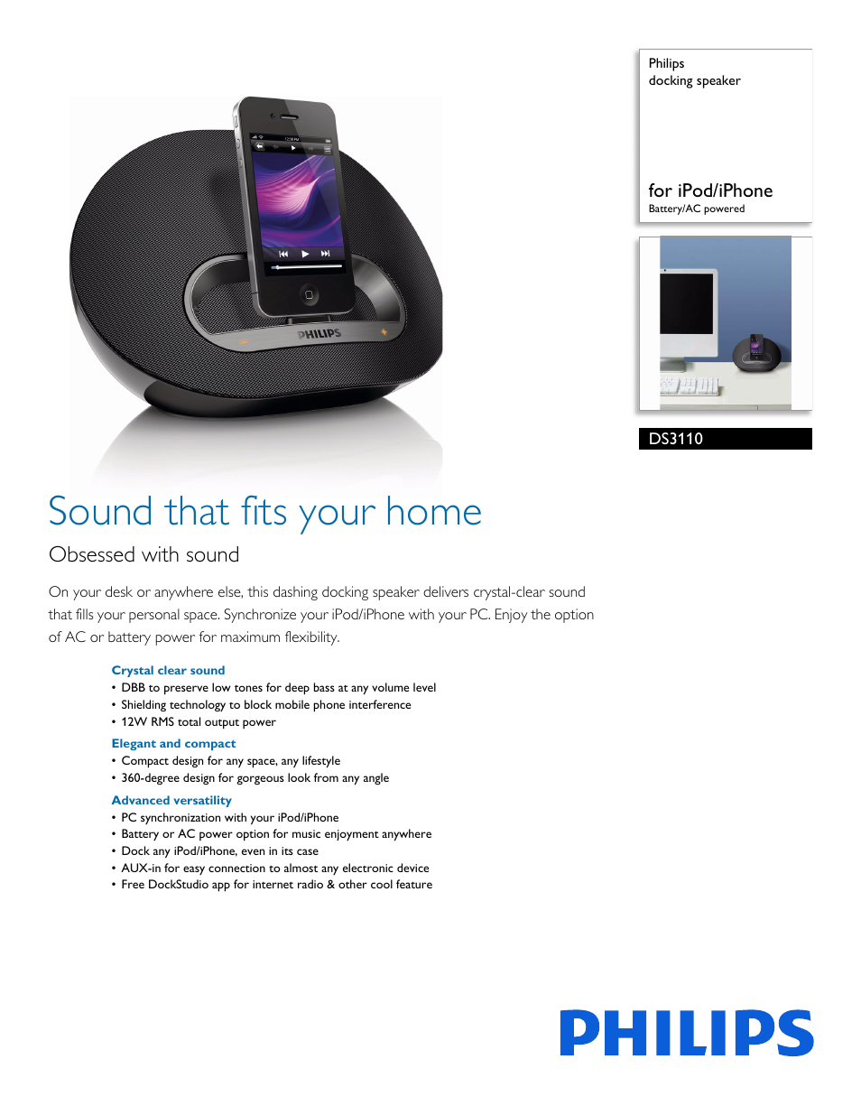 Philips DS3110-37 User Manual | 2 pages