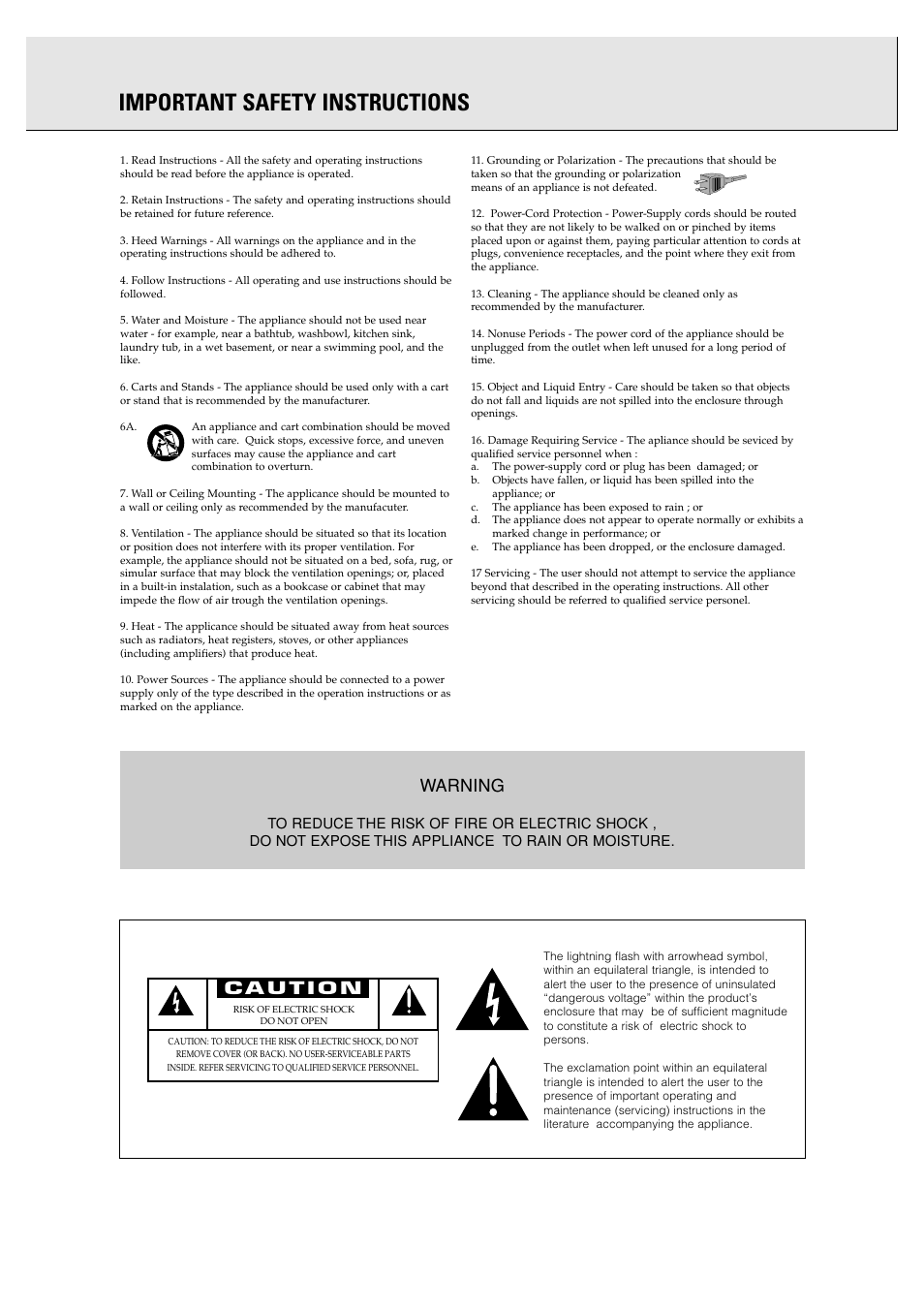 Important safety instructions, Warning | Philips CDR760BK User Manual | Page 2 / 54