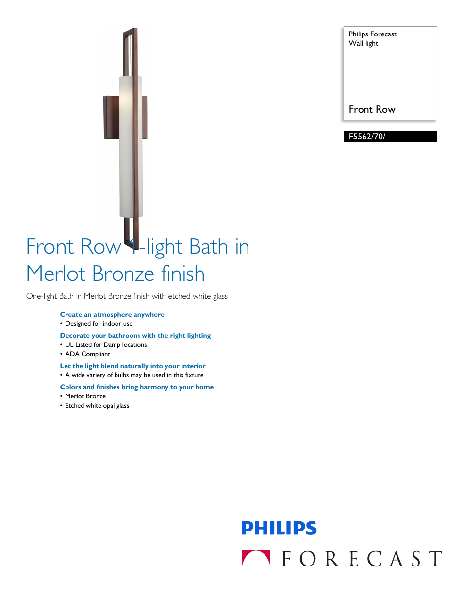 Philips F556270 User Manual | 2 pages