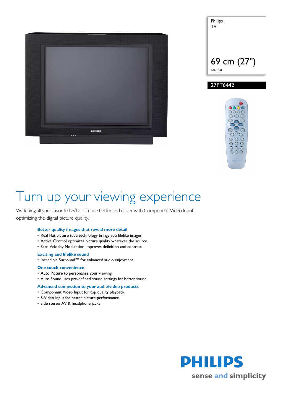 Philips 27PT6442-37 User Manual | 2 pages