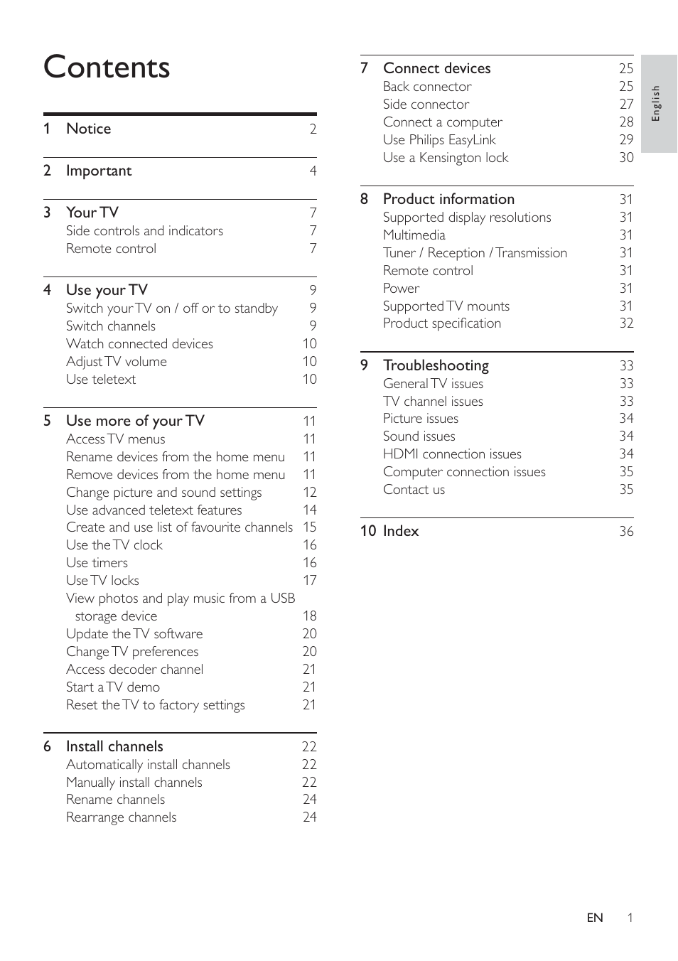 Philips 32PFL3605-12 User Manual | Page 3 / 43