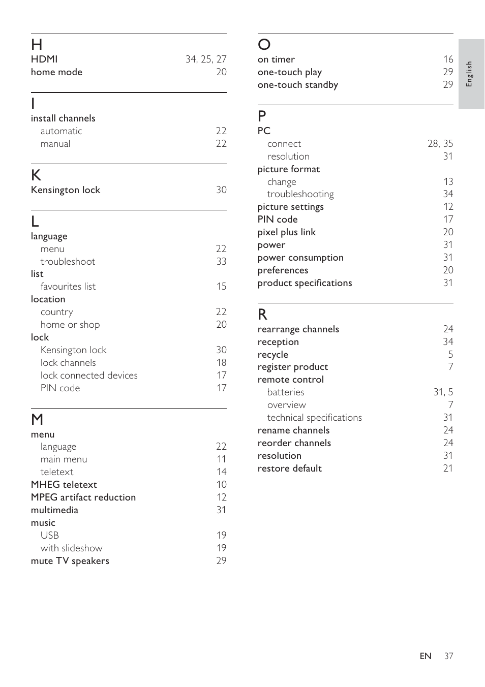 Philips 32PFL3605-12 User Manual | Page 39 / 43