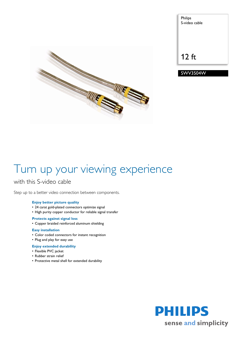 Philips SWV3504W-17 User Manual | 2 pages