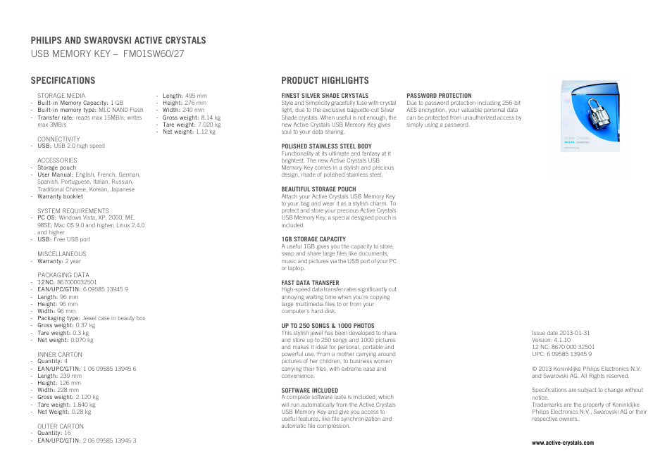 Philips FM01SW60-27 User Manual | Page 2 / 2