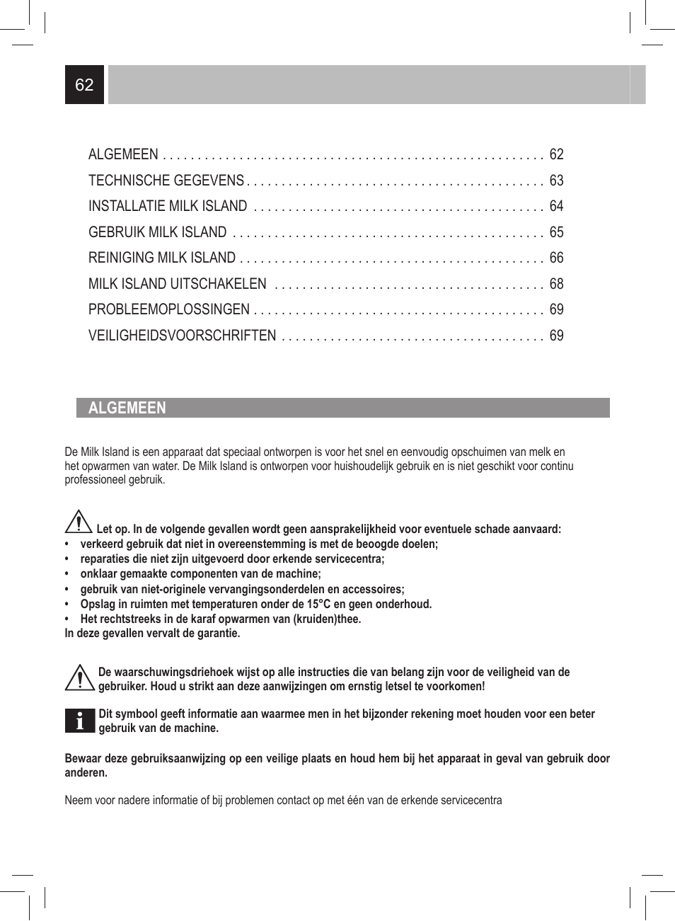 62 algemeen | Philips 21000972 User Manual | Page 62 / 84