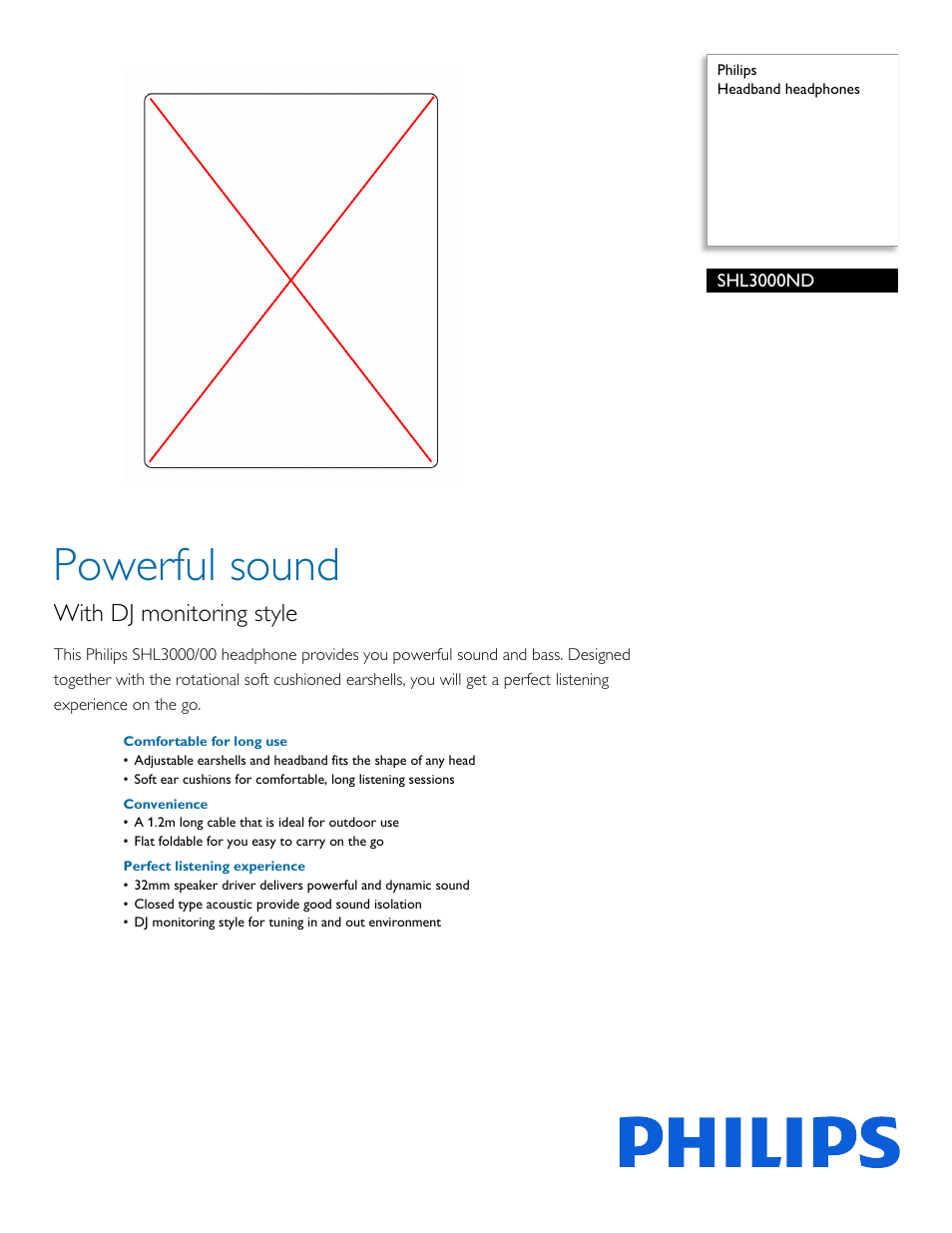 Philips SHL3000ND-00 User Manual | 2 pages