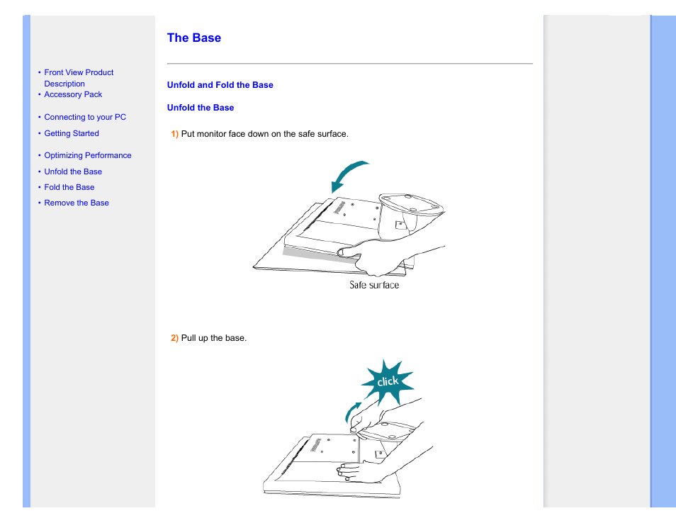 The base | Philips 150S7FG-27 User Manual | Page 51 / 98