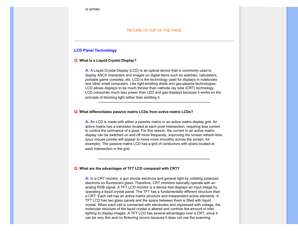 Lcd panel technology | Philips 150S7FG-27 User Manual | Page 9 / 98