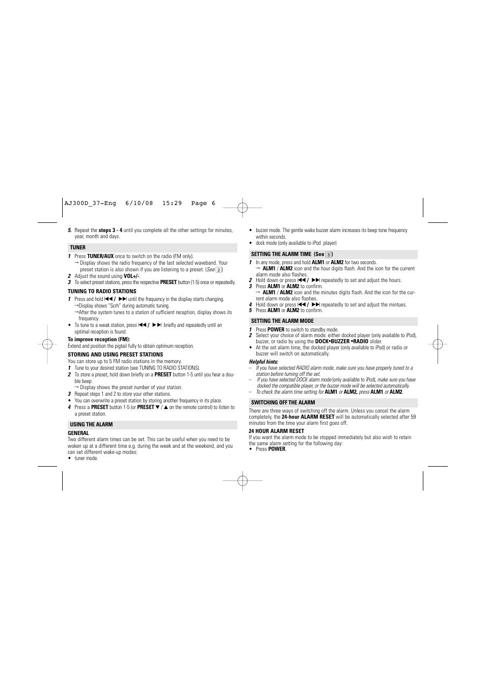 Philips AJ300D-37B User Manual | Page 6 / 9