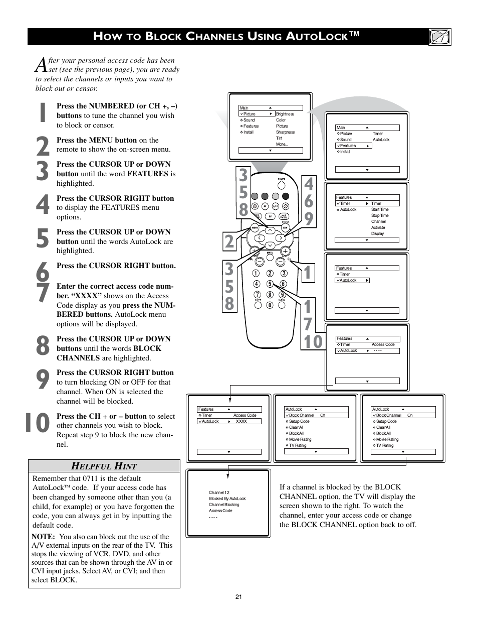 Philips 20RF50S User Manual | Page 21 / 40