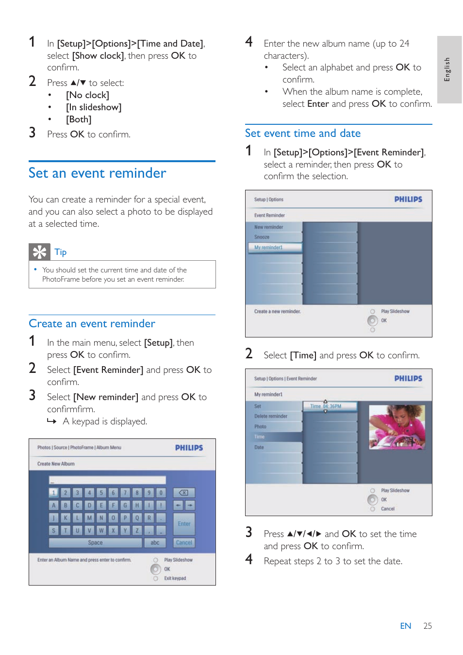 Set an event reminder | Philips 10FF3CMI-37 User Manual | Page 24 / 34