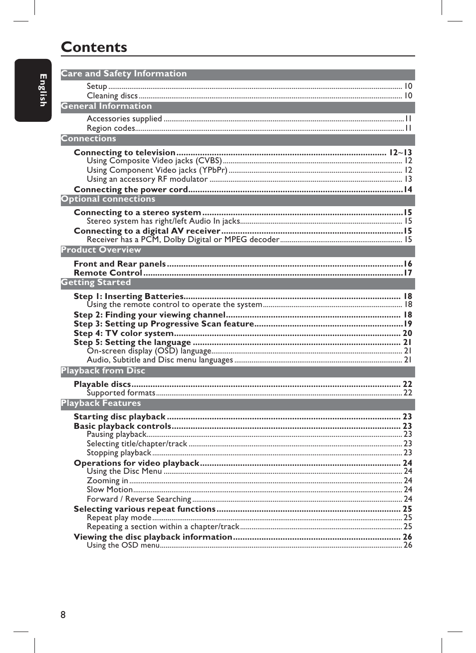 Philips DVP1013-F7E User Manual | Page 8 / 42