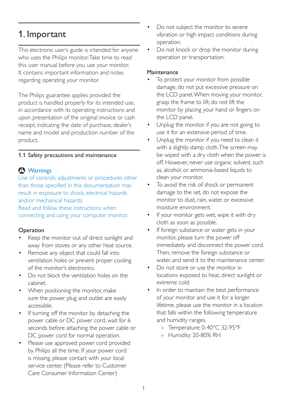 Important | Philips 220S2SB-00 User Manual | Page 3 / 53