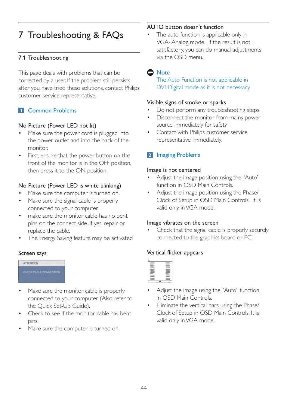 7 troubleshooting & faqs | Philips 220S2SB-00 User Manual | Page 46 / 53