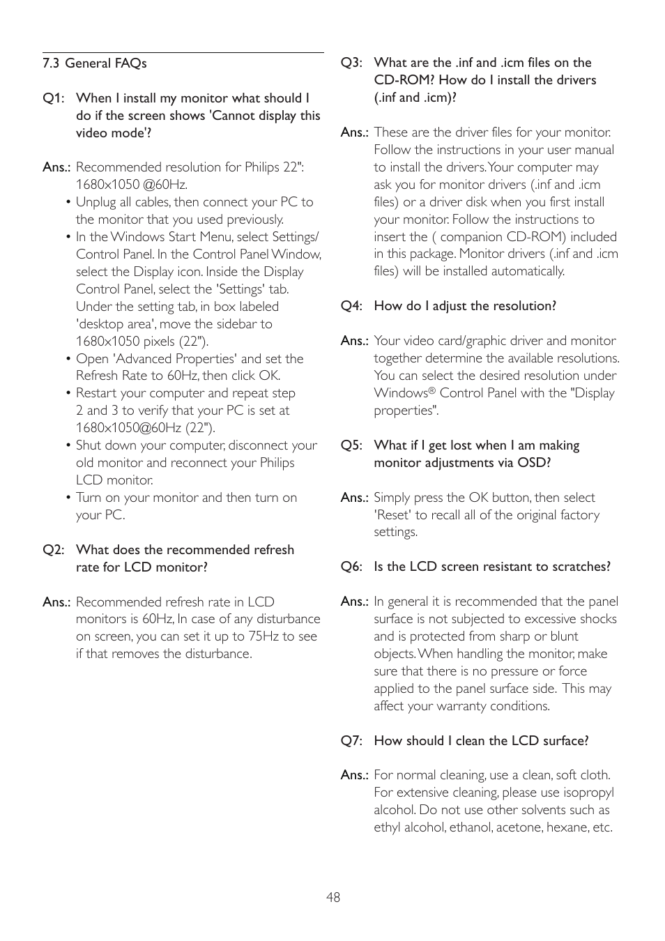 Philips 220S2SB-00 User Manual | Page 50 / 53