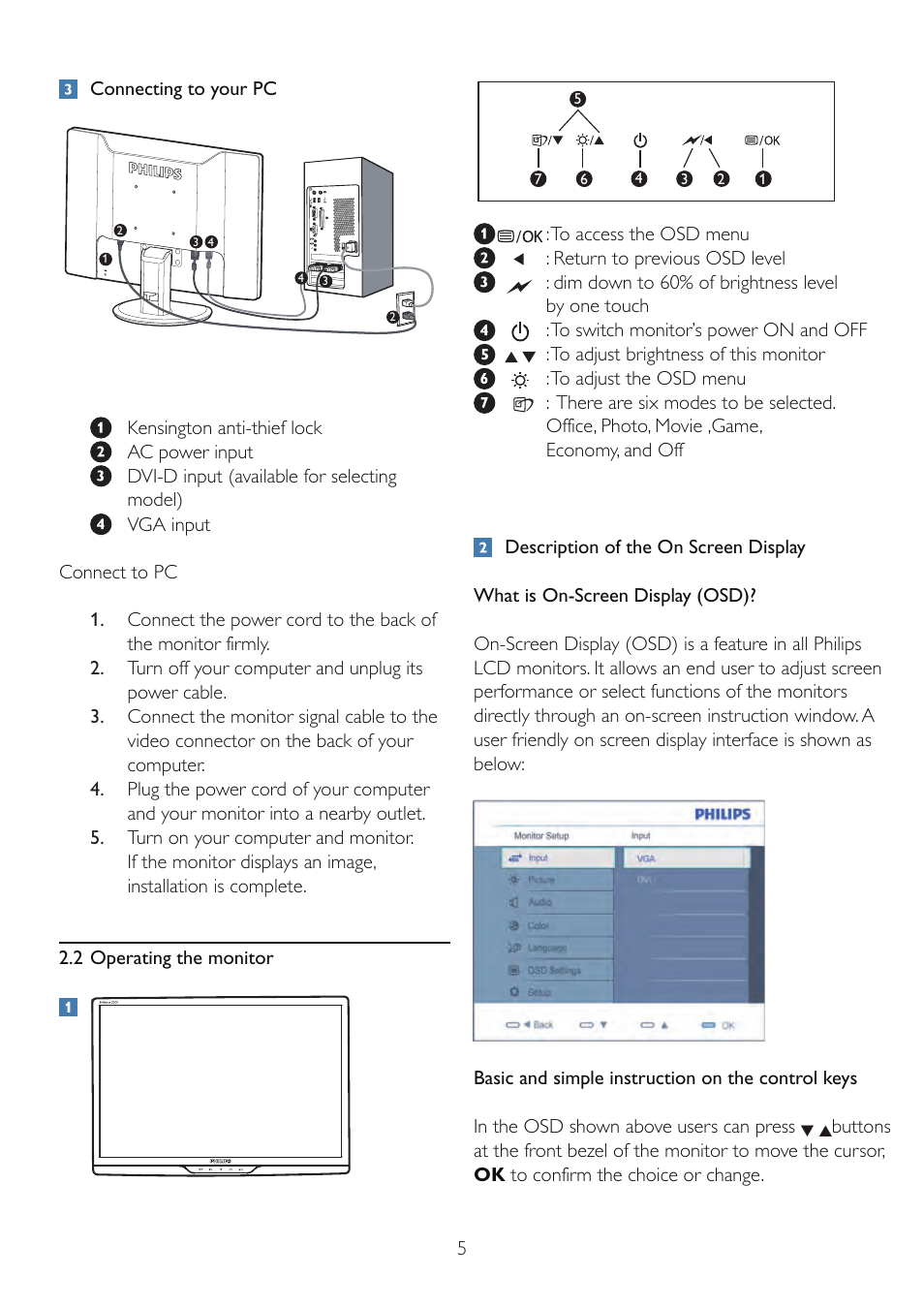 Philips 220S2SB-00 User Manual | Page 7 / 53