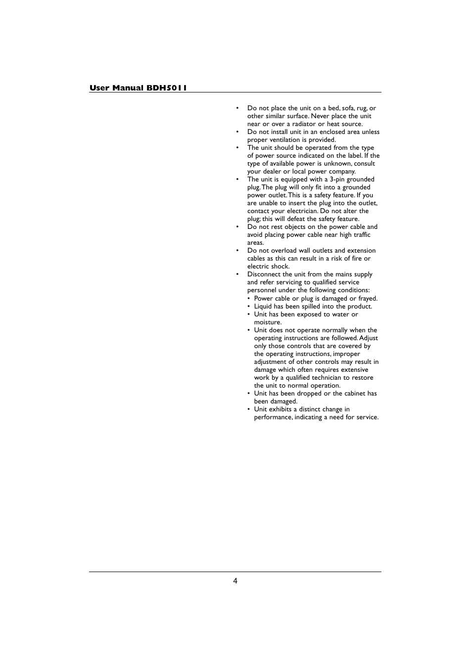 Philips BDH5011-74 User Manual | Page 4 / 59