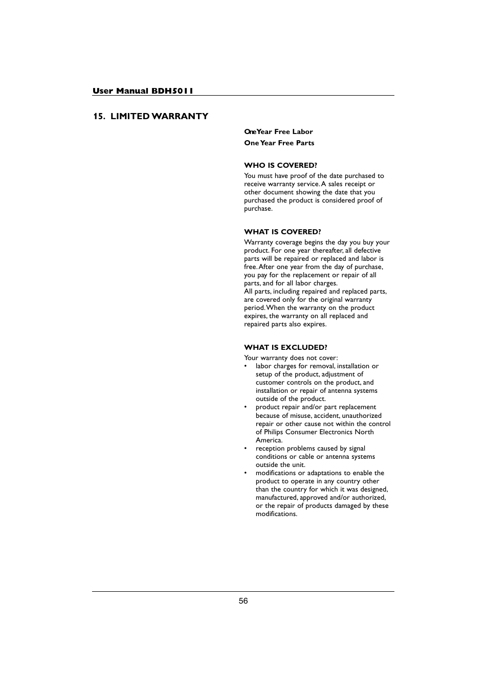 Philips BDH5011-74 User Manual | Page 56 / 59