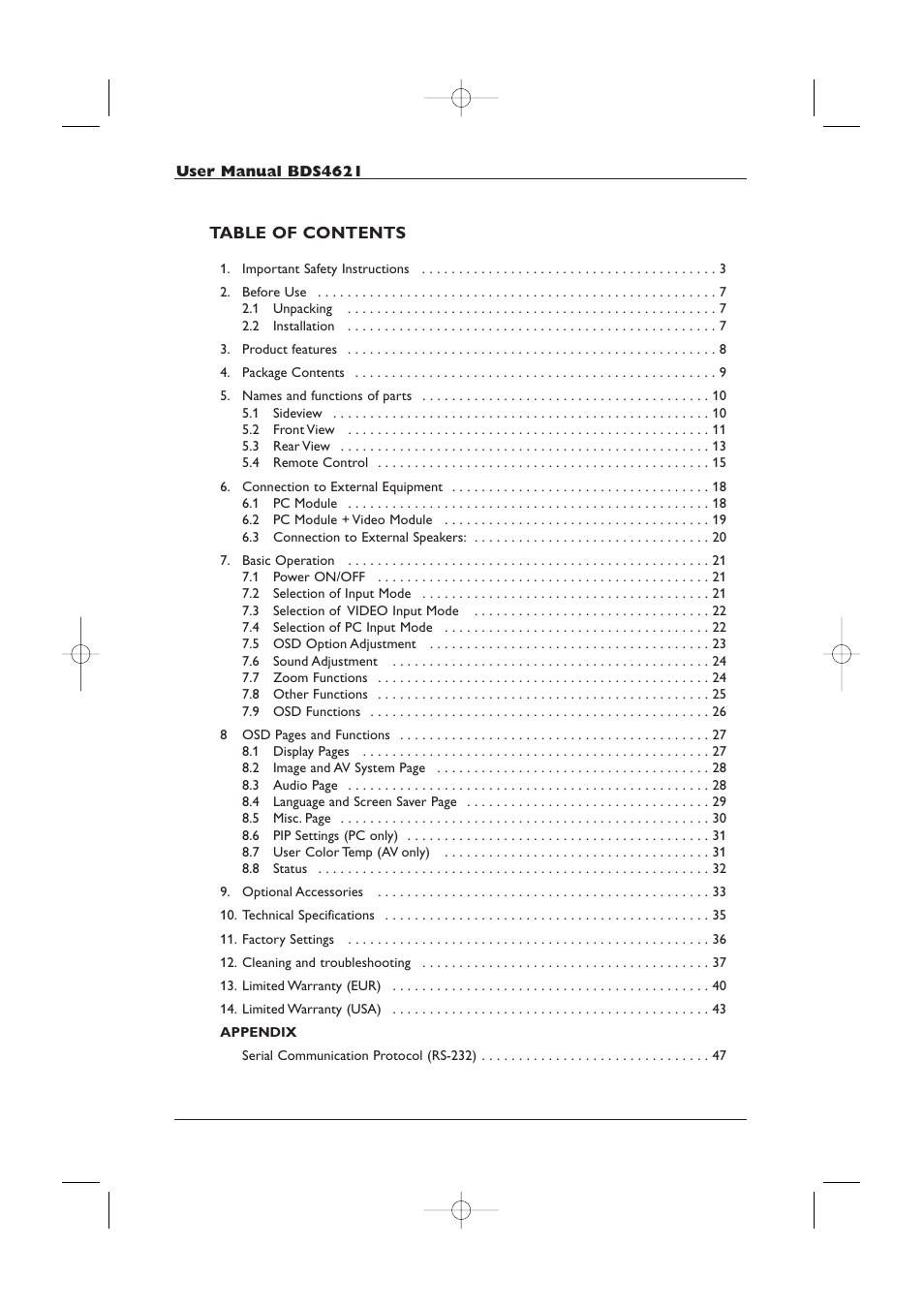 Philips BDS4621-27 User Manual | Page 2 / 60