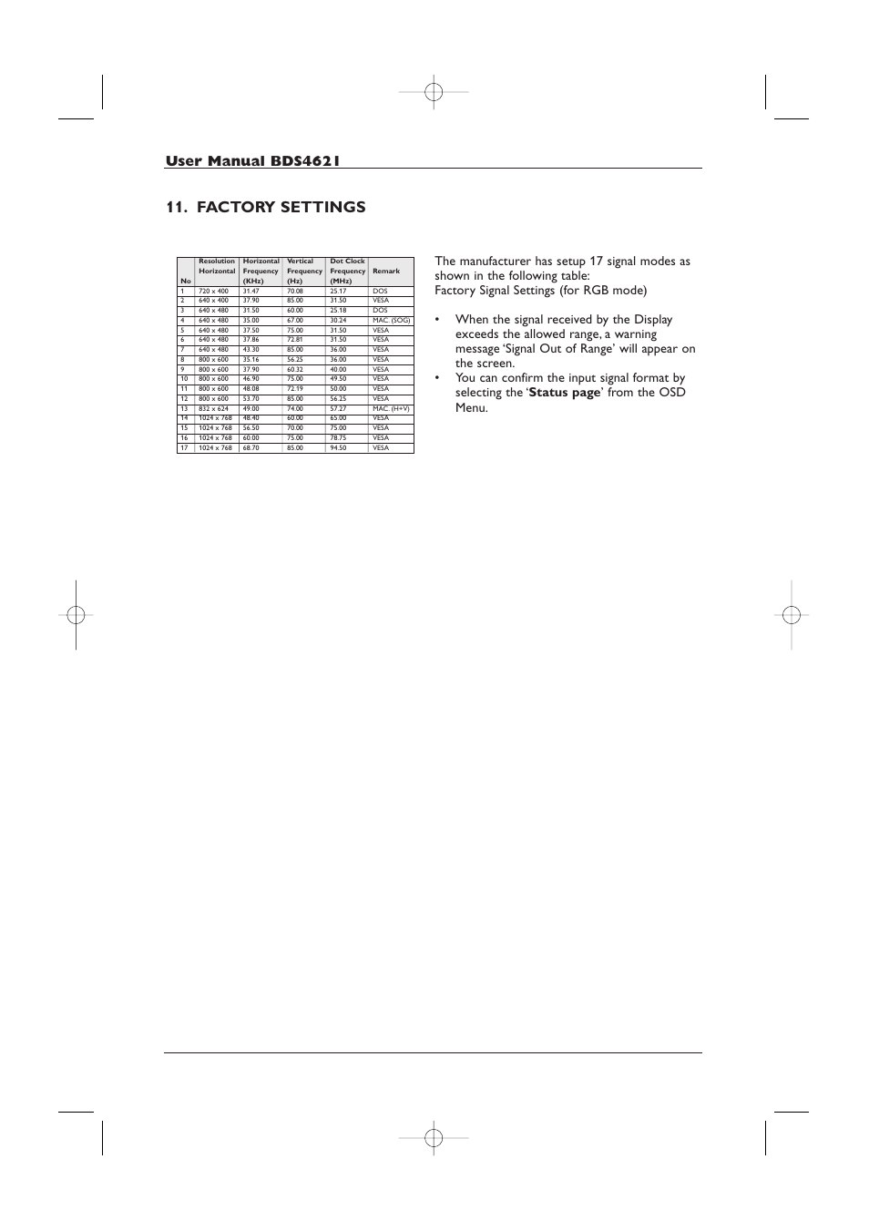 Factory settings | Philips BDS4621-27 User Manual | Page 36 / 60