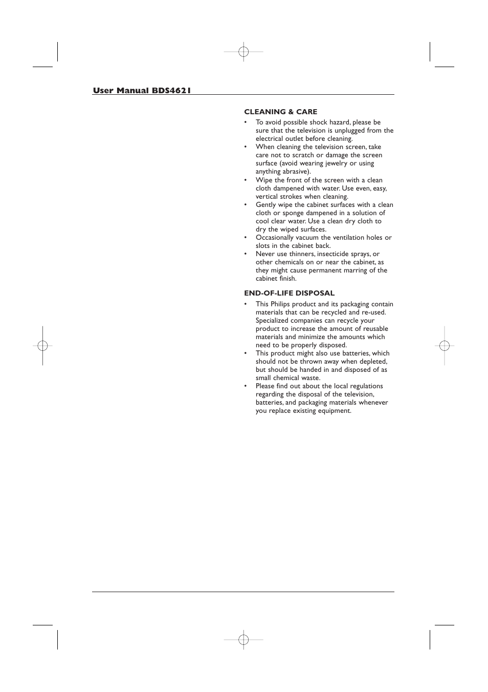 Philips BDS4621-27 User Manual | Page 6 / 60