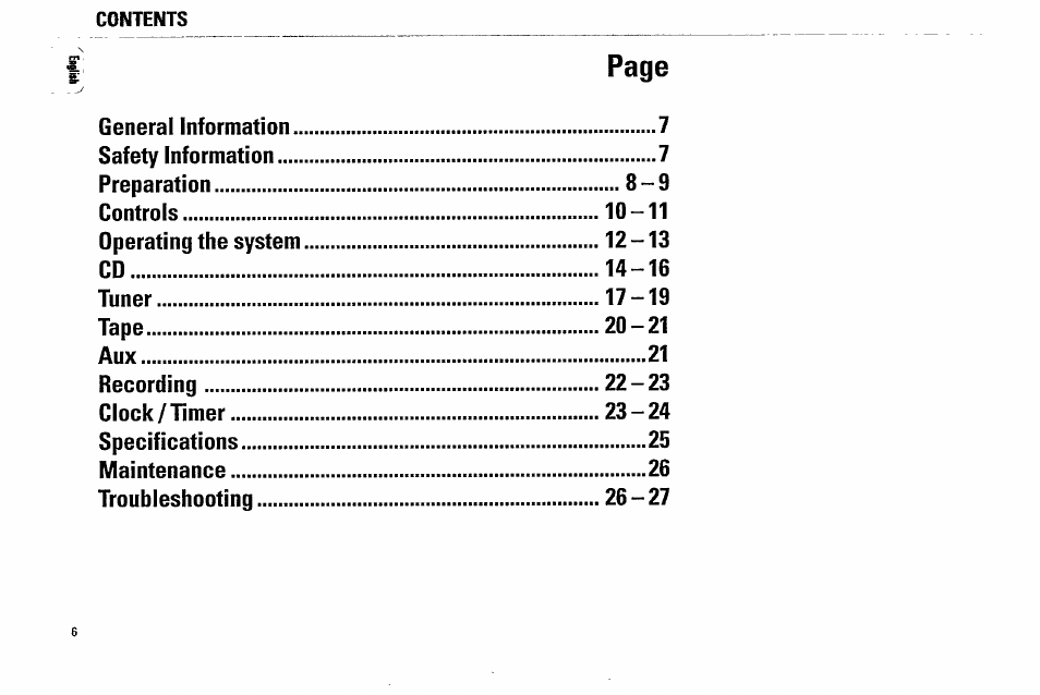 Page | Philips FW570C37 User Manual | Page 6 / 27