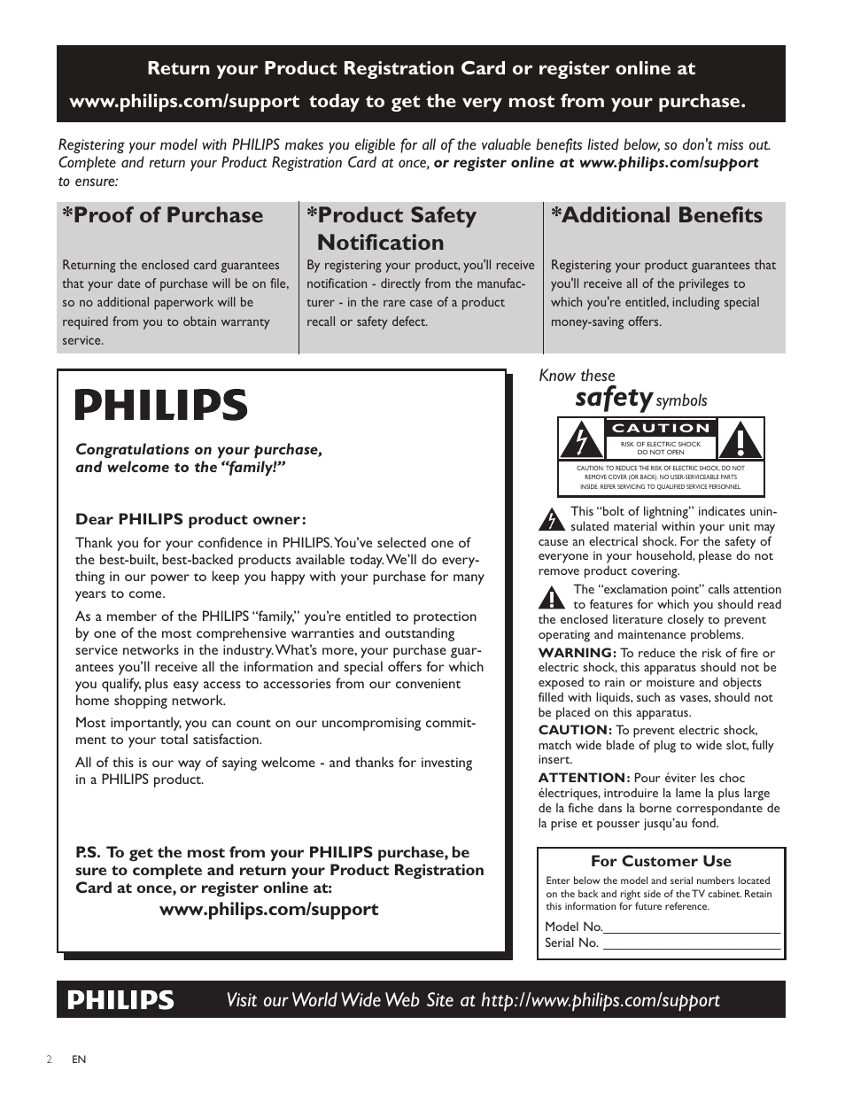 Safety | Philips 22PFL3505D-F7 User Manual | Page 3 / 36