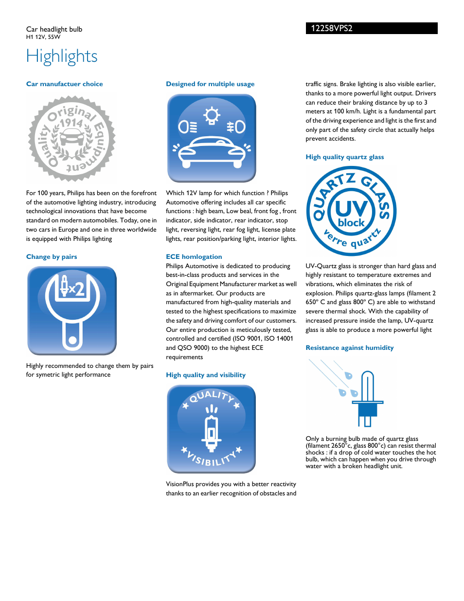 Highlights | Philips 12258VPS2 User Manual | Page 2 / 3