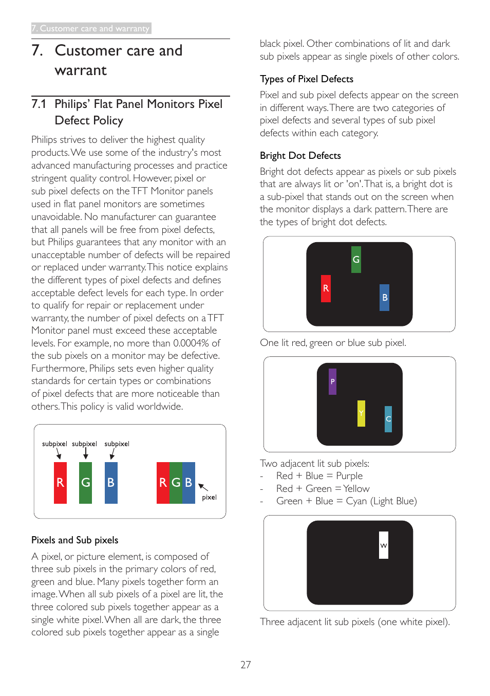 Customer care and warrant | Philips 196V3LSB2-27 User Manual | Page 29 / 38