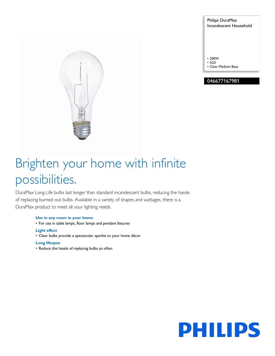 Philips 046677167981 User Manual | 2 pages