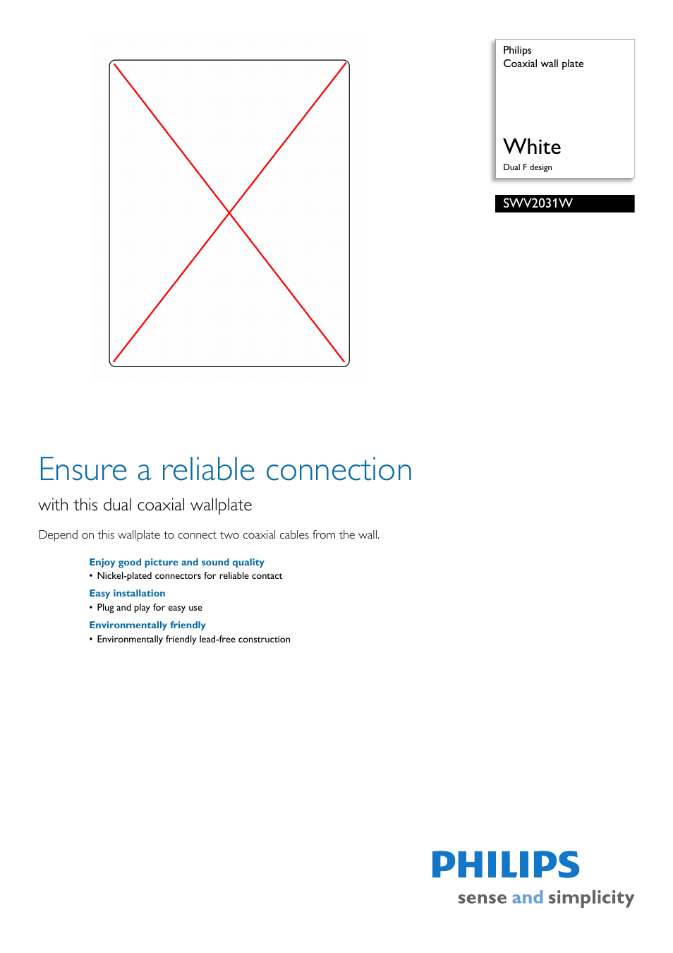 Philips SWV2031W-27 User Manual | 2 pages