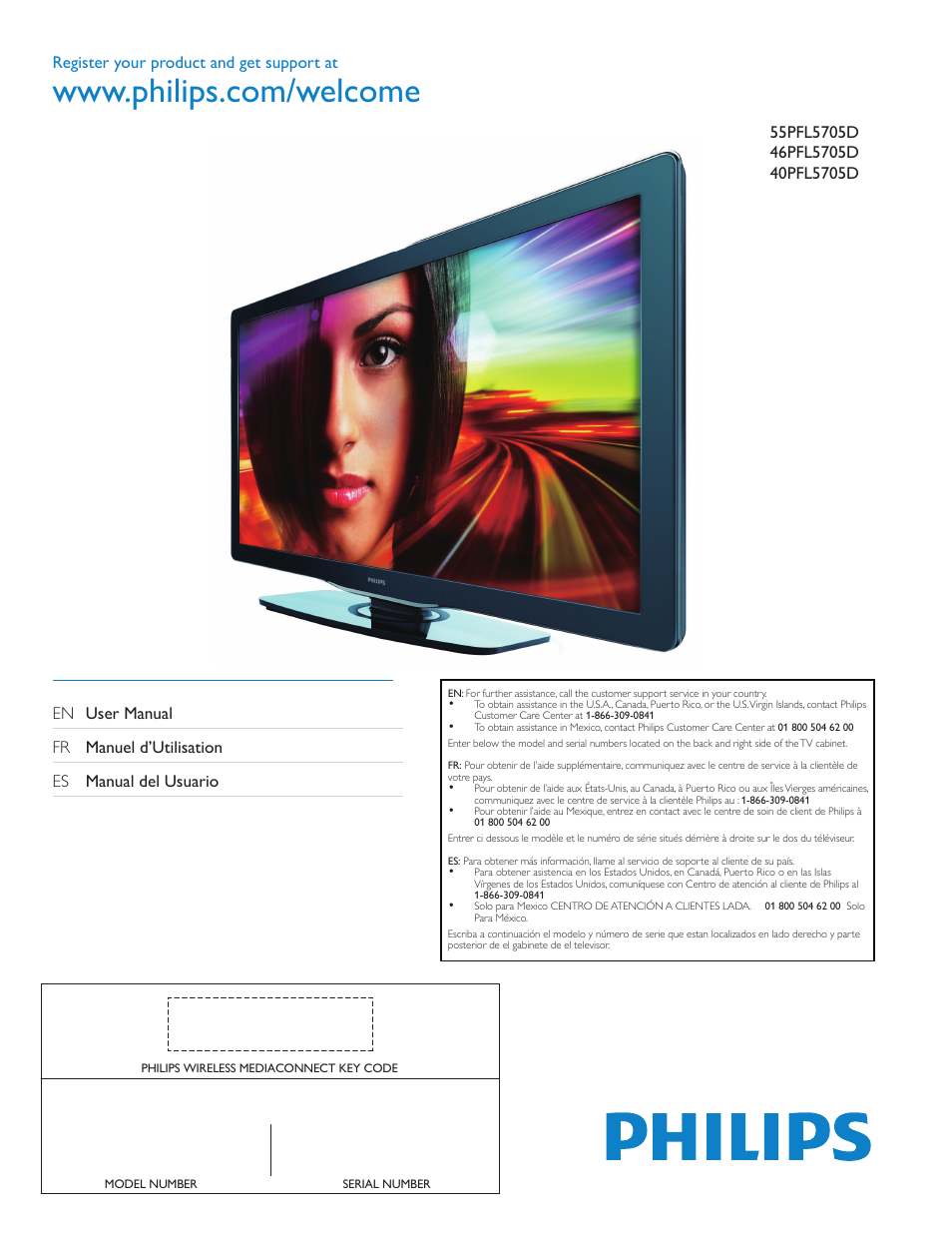 Philips 55PFL5705D-F7 User Manual | 45 pages