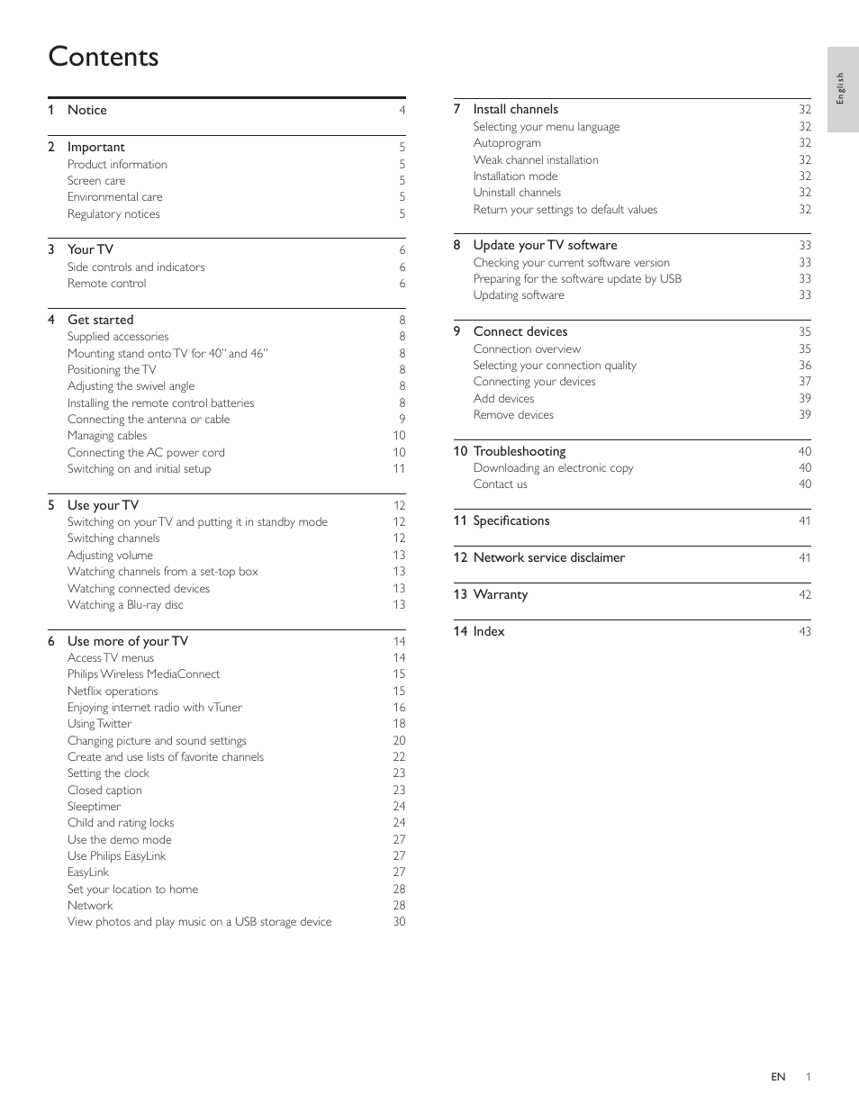 Philips 55PFL5705D-F7 User Manual | Page 2 / 45