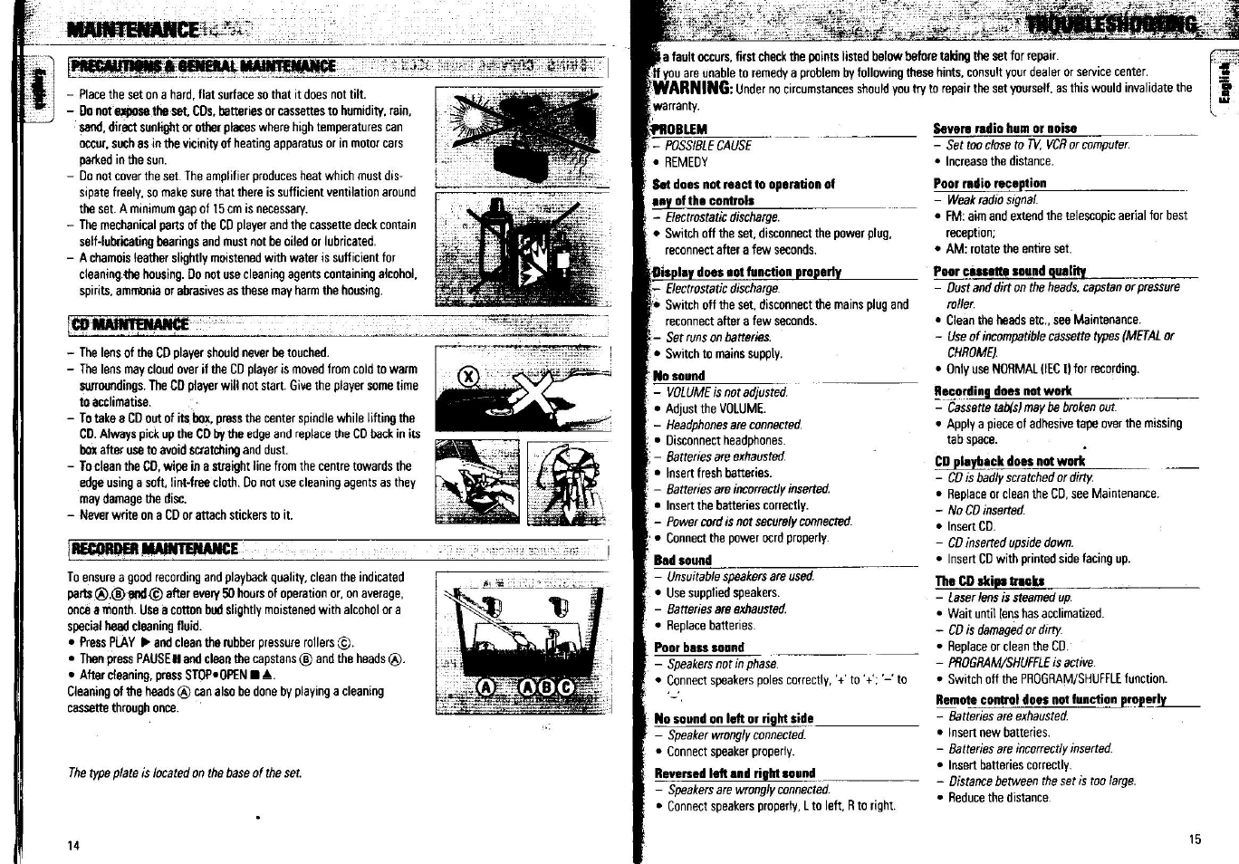 Iwarning | Philips AZ2710-17 User Manual | Page 7 / 7