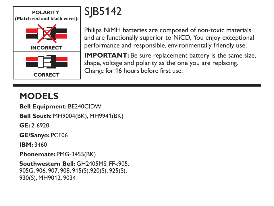 Philips SJB5142-37 User Manual | 1 page