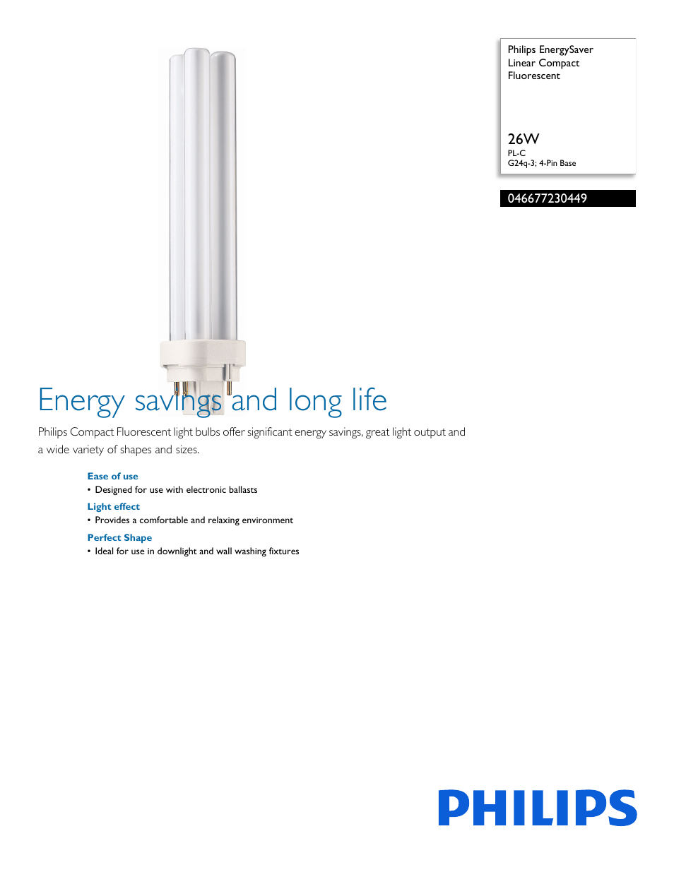 Philips 046677230449 User Manual | 2 pages