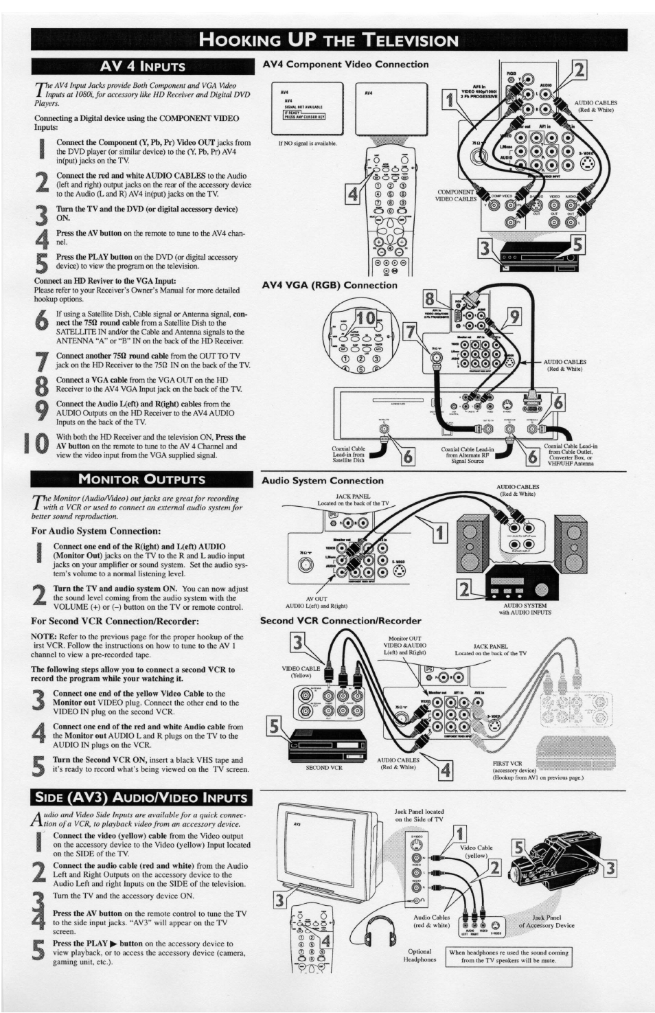 Hooking up the television, Ooking, Elevision | Av3) a | Philips 32PT740H37A User Manual | Page 4 / 4