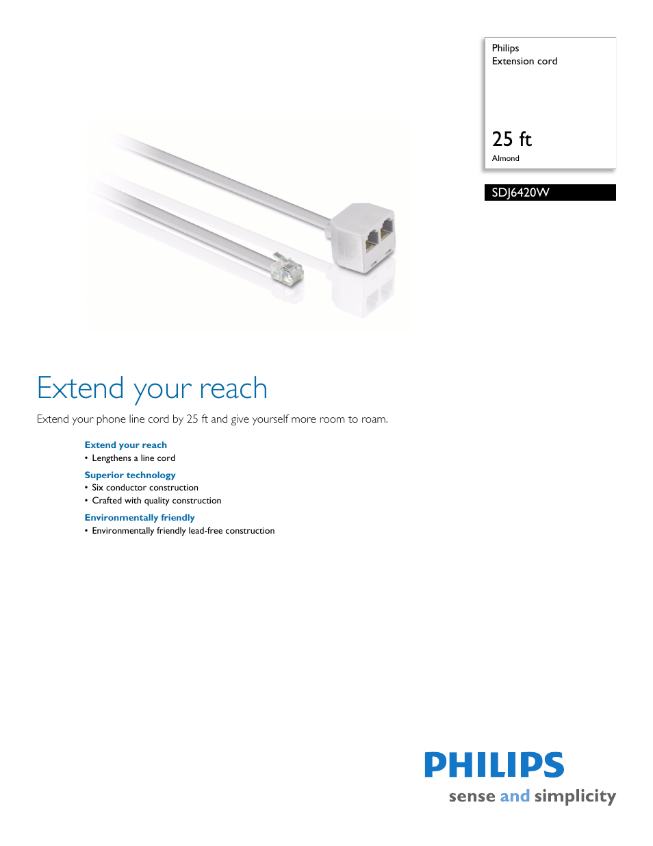 Philips SDJ6420W-17 User Manual | 2 pages