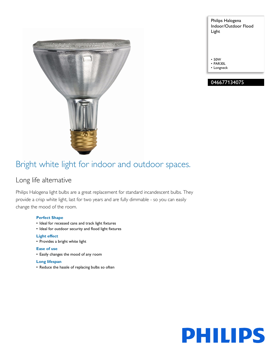 Philips 046677134075 User Manual | 2 pages