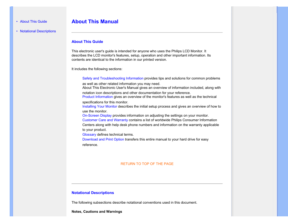 About this manual | Philips LCD monitor 170S7FB 43 cm 17" SXGA User Manual | Page 26 / 99