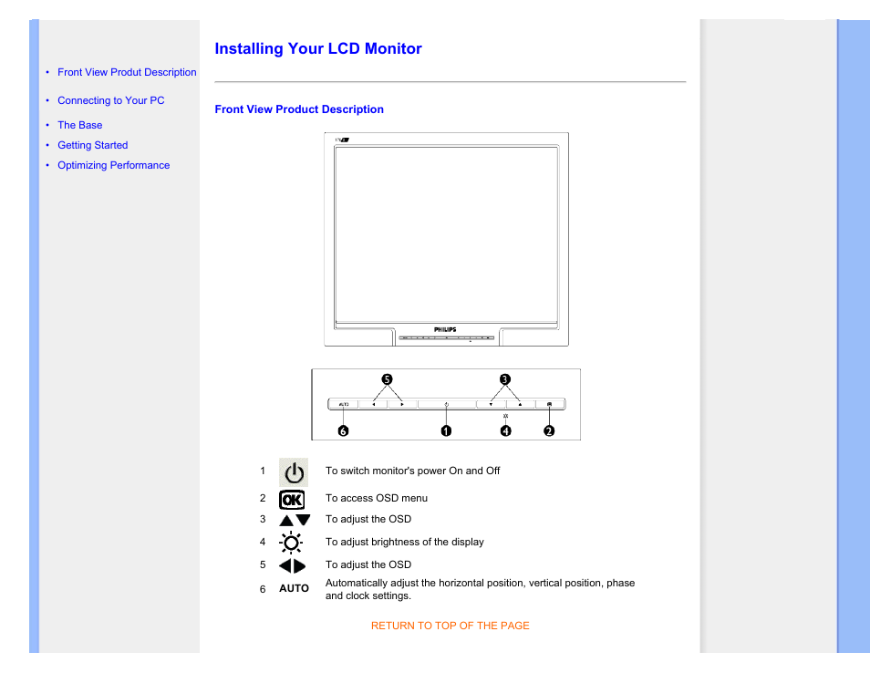 Installing your lcd monitor, Installing your monitor | Philips LCD monitor 170S7FB 43 cm 17" SXGA User Manual | Page 46 / 99