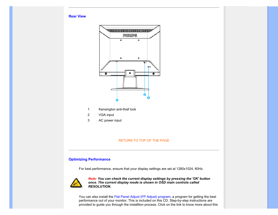 Optimizing performance | Philips LCD monitor 170S7FB 43 cm 17" SXGA User Manual | Page 47 / 99