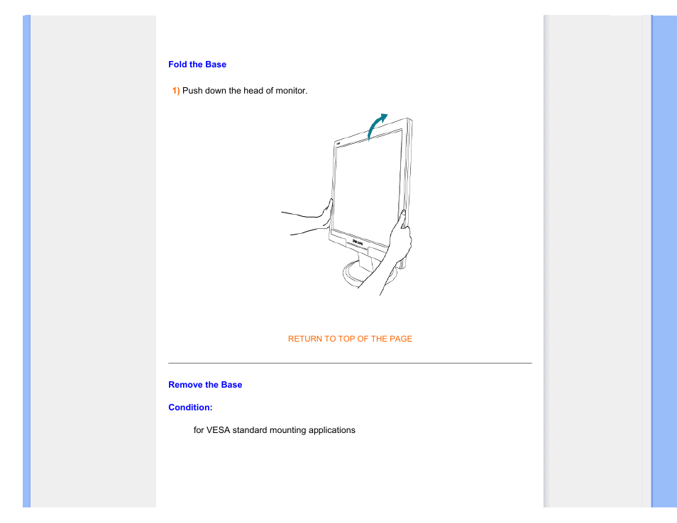 Fold the base | Philips LCD monitor 170S7FB 43 cm 17" SXGA User Manual | Page 53 / 99