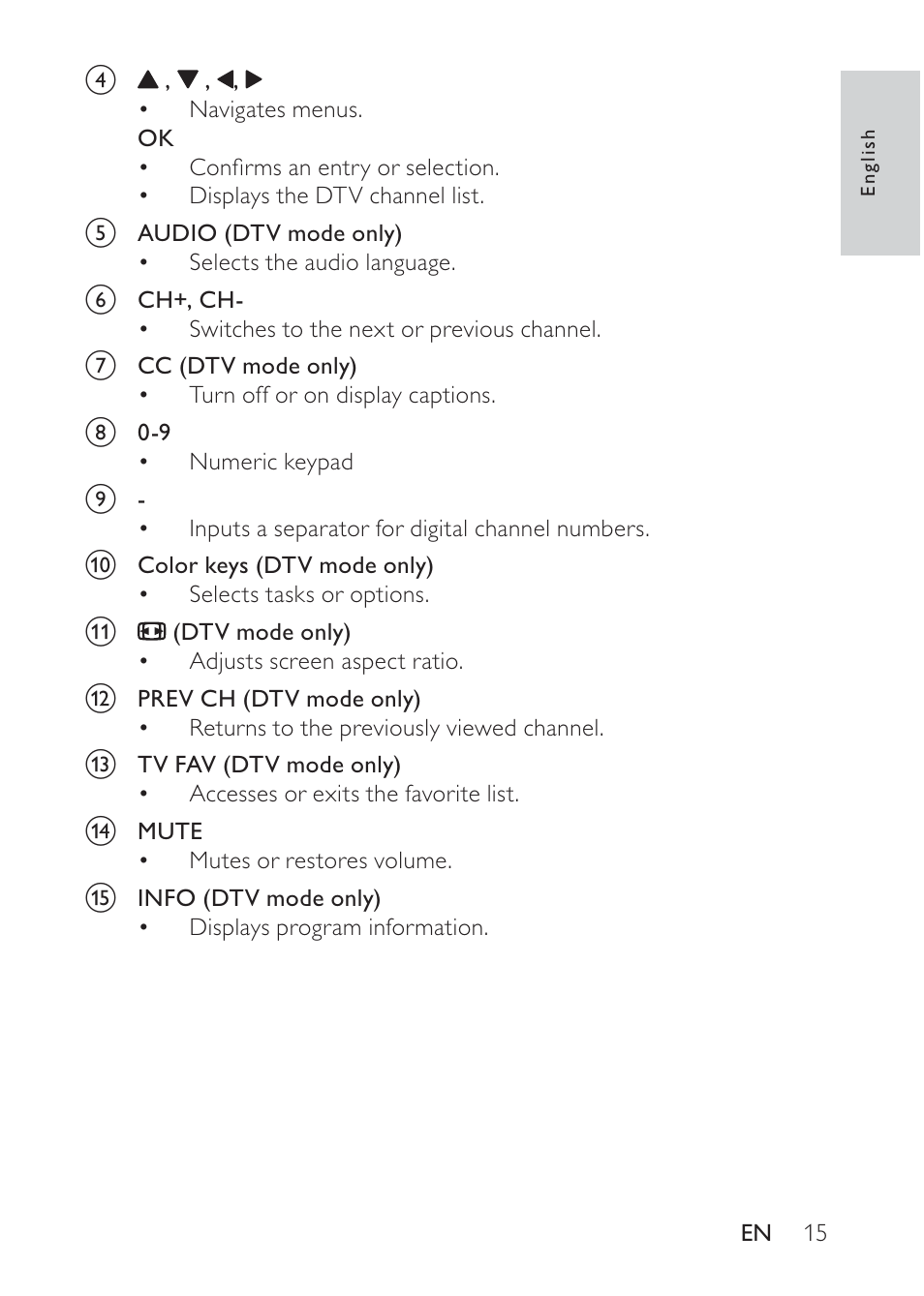 Philips Portable TV PT902 22.9 cm 9" LCD 3hr playtime DTV User Manual | Page 15 / 31