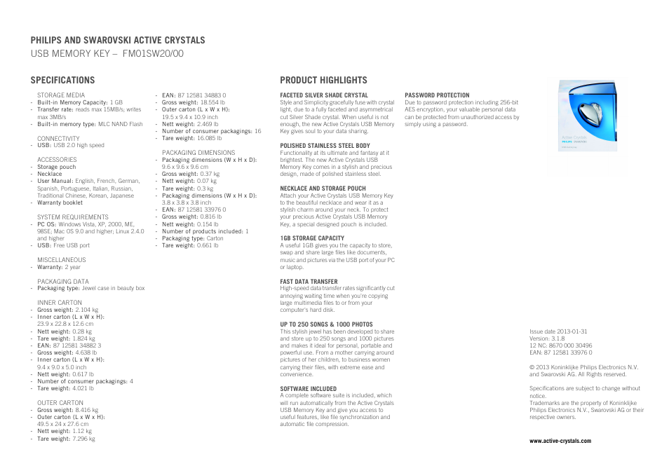 Philips FM01SW20-00 User Manual | Page 2 / 2