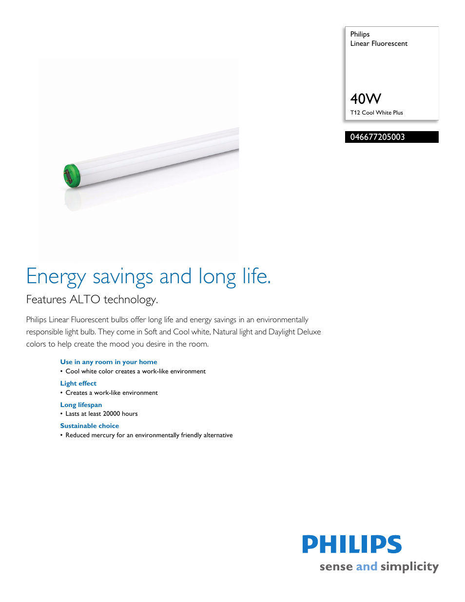 Philips 046677205003 User Manual | 2 pages